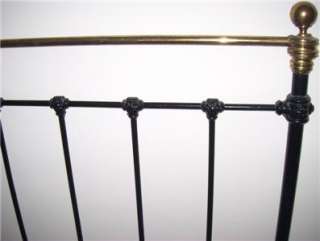 Vintage King Bed Black Iron Brass 54 Antique Victorian Headboard 