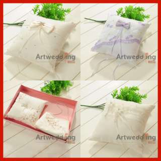 White/Ivory Satin Wedding Ring Cushion/Bridal Pillow  