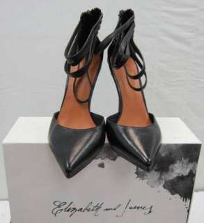 Elizabeth and James E JASMIN Black Leat Shoes  