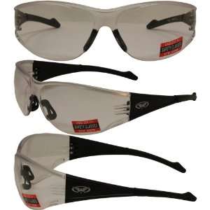Global Vision Full Throttle Safety Sunglasses Black Frame Clear Lens