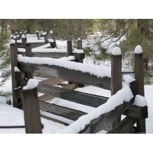  Fence Post at Donner Lake Area Covered in Fresh Snow 