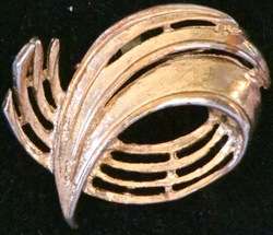 NEW Pin OPEN SWIRL Matte GOLDTONE Vintage JEWELRY  