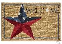 Patriotic Berber Kitchen Rug   Americana Star 17.5x27  