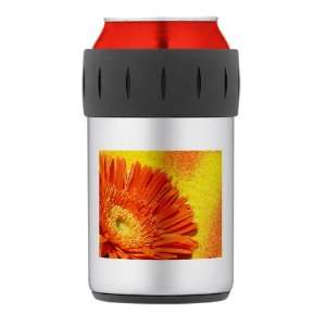    Thermos Can Cooler Koozie Daisy Orange Gerbera 