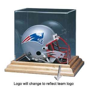  New York Giants NFL Mini Helmet Display Case (Wood Base 