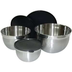 Amco 1, 2 1/2 and 4 Quart Stainless Steel Prep Bowls 