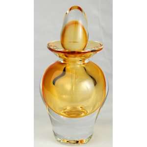  Amber Art Glass Perfume Bottle X146 2