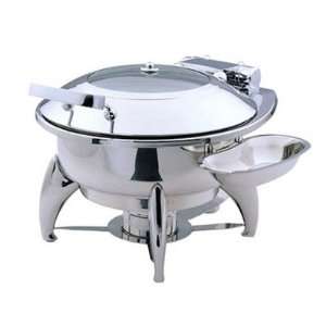   Chafing Dish with Glass Lid, Base and Spoon Holder