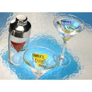  Personalized 10 oz. Martini Glasses   Set of 2
