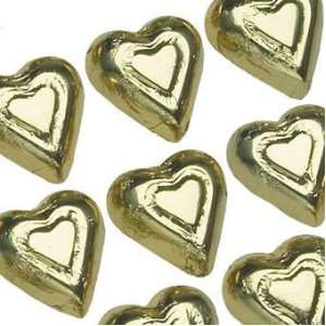 Gold Solid Milk Chocolate Hearts (1/2 Lb   30 Pcs)  