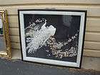 48434 peacock 3d vintage framed large shadow box 