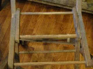   Primitive Old Farm Basket Rack Dry Wooden Laundry With Wheels AAFA