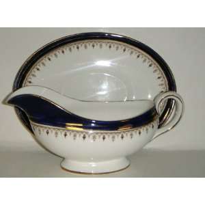   Leighton Cobalt Smooth Gravy Boat W/Underplate 