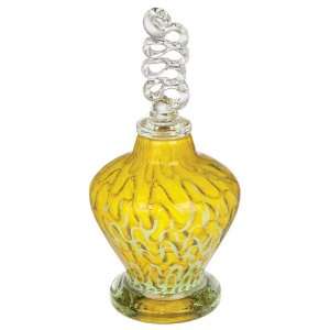  Green and Yellow Blown Glass Perfume Bottle