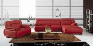 AMALIA RED Italian Leather Living Room Sectional Sofa  