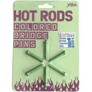  Jellifish Hotrods   Alloy Guitar Bridge Pins   Green 