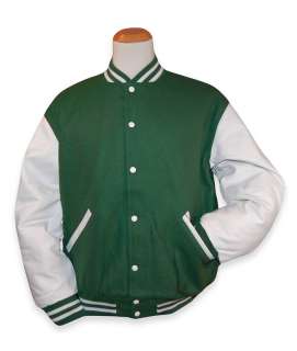 Kelly Green / White Varsity Letterman Jacket  