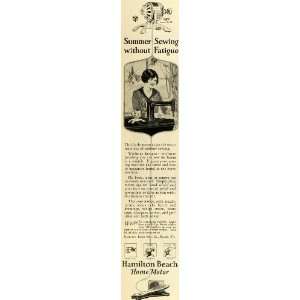 1928 Ad Hamilton Beach Manufacturing Co Vintage Summer Sewing Machine 