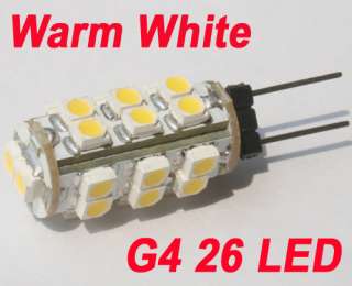 G4 26 SMD LED Warm White RV Camper Marine Light Bulb  