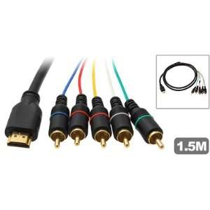  HDMI to 5 RCA Component Video + Stereo Audio AV Cable Electronics
