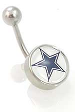 Dallas Cowboys   NFL Belly Button Rings TOP DOWN  
