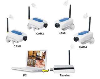 4GHz Digital wireless Security Camerax4 + USB DVR Home Security 