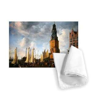 The Herring Packers Tower, Amsterdam (oil   Tea Towel 100% Cotton 