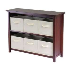   Storage Shelf with 6 Beige Baskets   Winsome 94891 Furniture & Decor