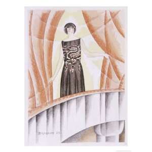  Chinese Influenced Black Dress by Madeleine Vionnet Giclee 