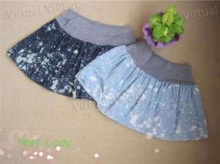 Womens Ladies Girls Clothes Korean Style Jean Paint Pattern Skirt 