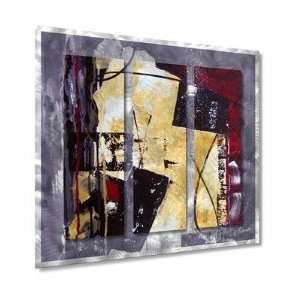  32x29 Ruth Palmer merlot movement modern metal wall art 