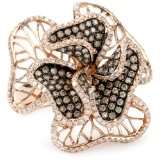 KC Designs Blossom 14K Rose Gold, White and Champagne Diamond Floral 