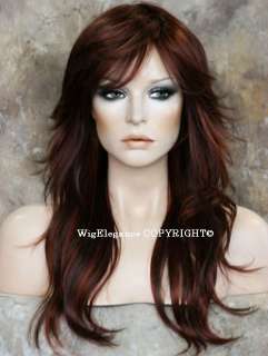 Flowing Auburn mix semi wavy Relaxed wig JSRH 33 130  