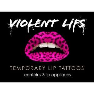  Violent Lips   The Pink Leopard   Set of 3 Temporary Lip 