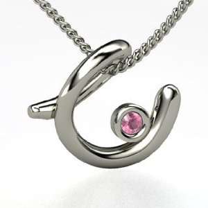  Love Letter C Pendant With Gem, Sterling Silver Initial Necklace 