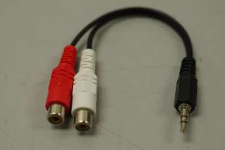 5mm 1/8 stereo male mini jack to 2 female RCA adapter  