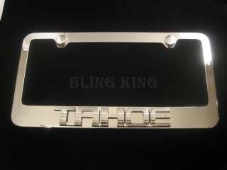 Chevy Tahoe license plate frame chrome iced out crystal  