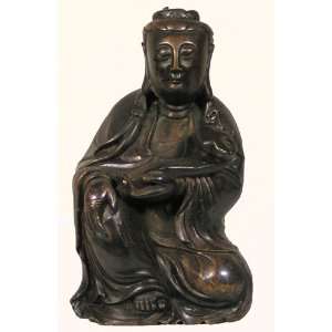  Tibetan Silver Statue Quan Yin with Ru Yi 