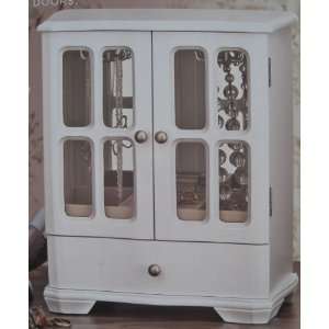  Jewelry Box with Mirrored Interior and Glass Doors