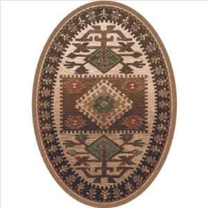   Brown Southwestern Oval Rug Size Oval 54 x 78