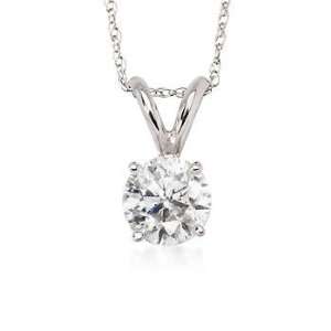   00 Carat Diamond Solitaire Necklace In 14kt White Gold. 18 Jewelry