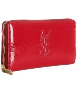 Yves Saint Laurent red patent Belle De Jour continental wallet 