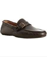 style #308298601 dark brown leather Harland boatstitched loafers