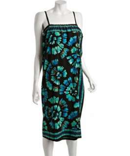 Carmen Marc Valvo oasis floral Mauritius detachable strap coverup 