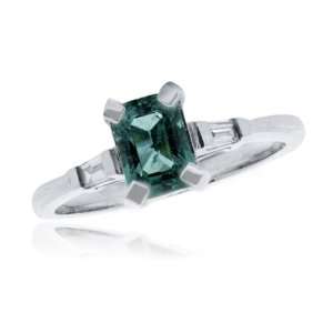   Effy® 14K White Gold Diamond and Emerald Ring .95 Tcw. Jewelry