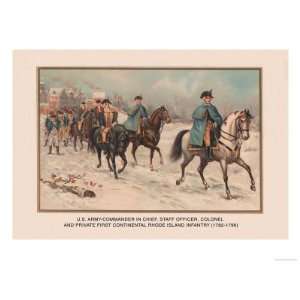  Continental Rhode Island Infantry 1782 1796 Giclee Poster 