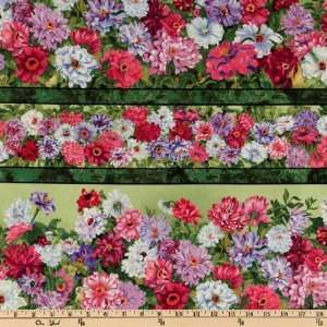  Zinnias Floral Stripe Lilac Fabric By The Yard Arts, Crafts & Sewing