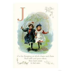  J is for Jumping Giclee Poster Print, 9x12