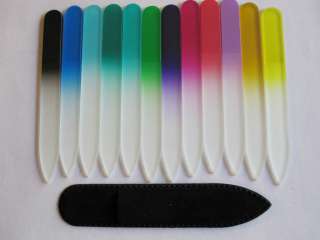 CZECH CRYSTAL GLASS COLORED NAIL FILE 3 SIZE SET COLOR CHOICE NEW 