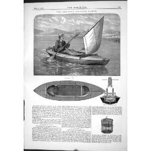  Engineering 1879 Man Sailing Berthon Folding Canoe Plan 